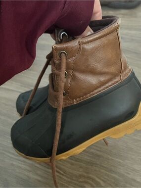 Sperry Brown, Olive and Tan Duck Boots